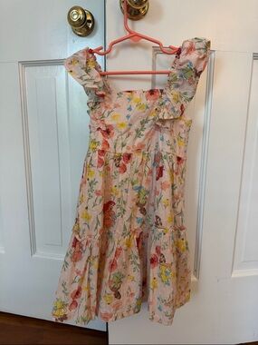 Disney Princess Pink Swiss Dot Dress with Tiana, Ariel, Belle- 100% cotton- 5T